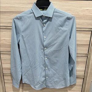 Murano Light Blue Geometric Button Down Shirt